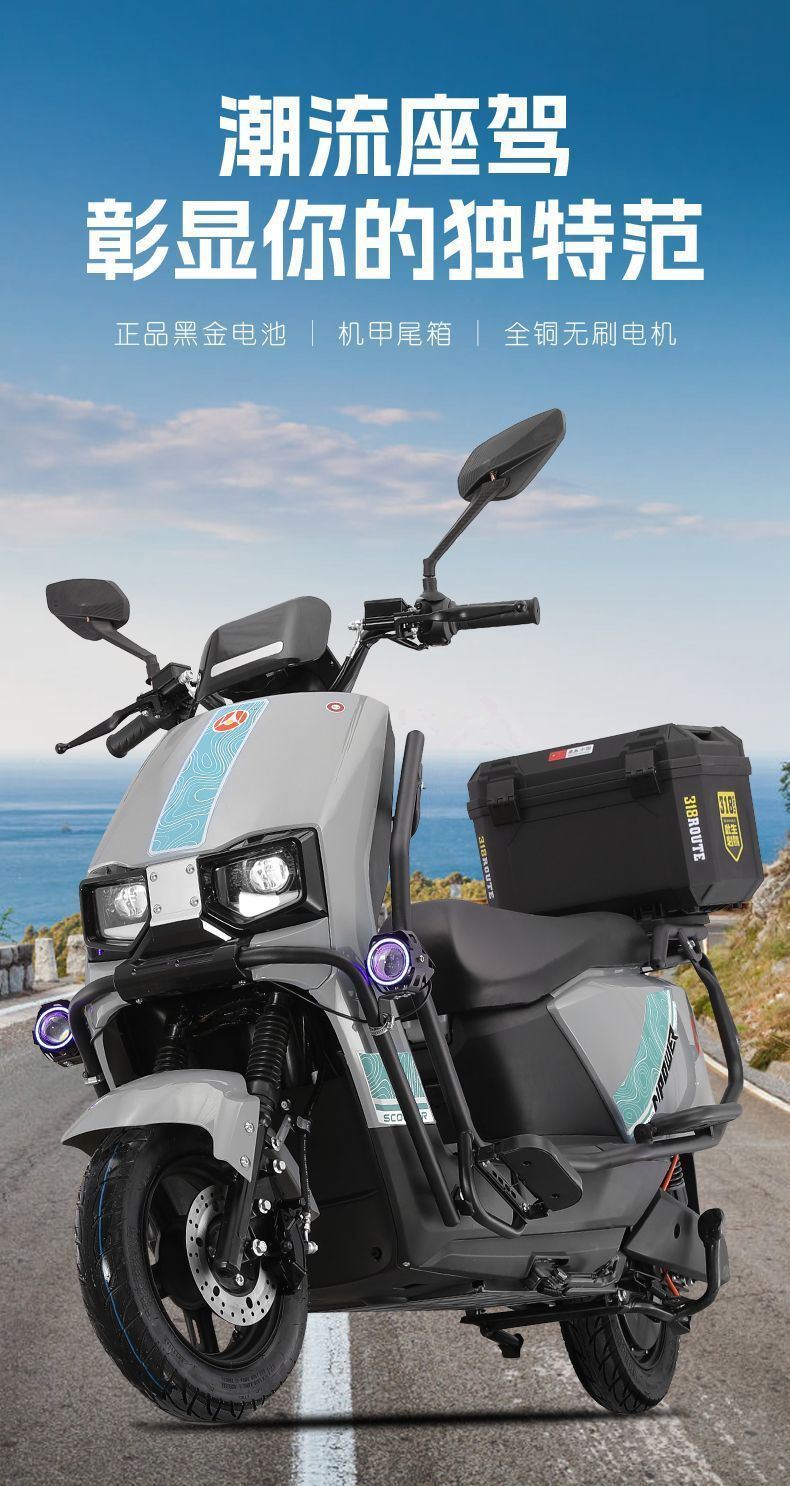 Long-Distance Running King Daniu 96V 3000W Dual Disc Brake Electric Scooter Battery Bike for Men and Women 72V Pedal Electric Motorcycle
