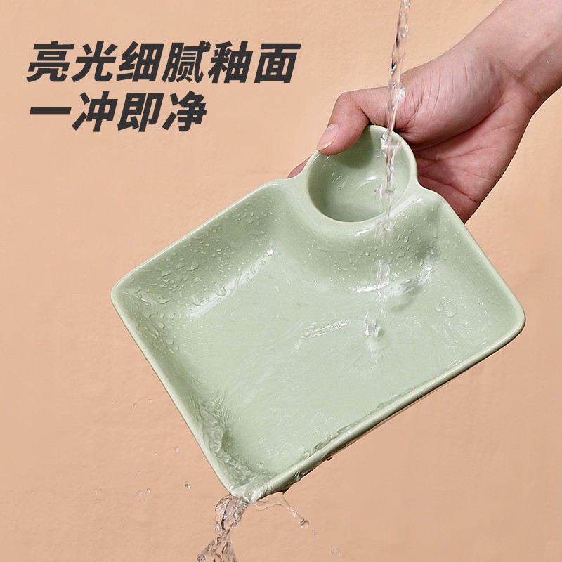 日式高颜值饺子盘带创意家用陶瓷菜盘碟子炸鸡餐盘水饺盘子专用