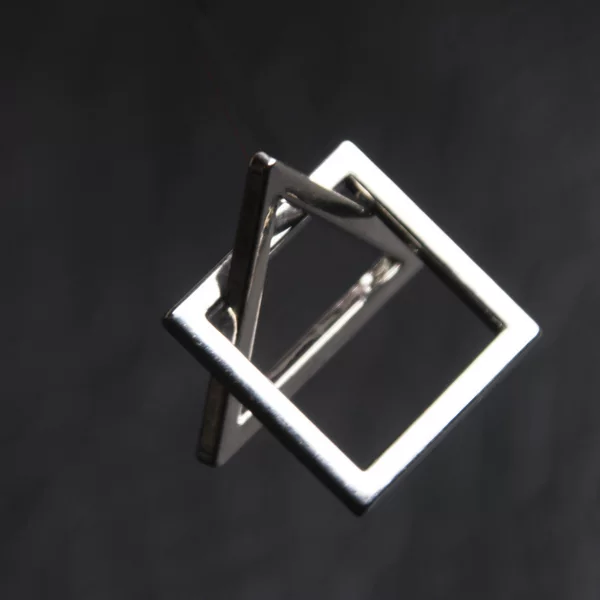 Hip-Hop Unisex Pendant Necklace for Women, Geometric Triangle and Square Neck Accessory, Alloy Accessory, Personalized Geometric Design