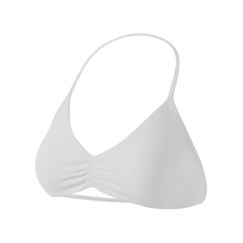 Sujetador deportivo Dyfne para mujer, cuello halter de nailon mate, hermoso diseño en la espalda, sujetador pequeño, a prueba de golpes de alta intensidad, efecto push-up, sujetador para yoga.
