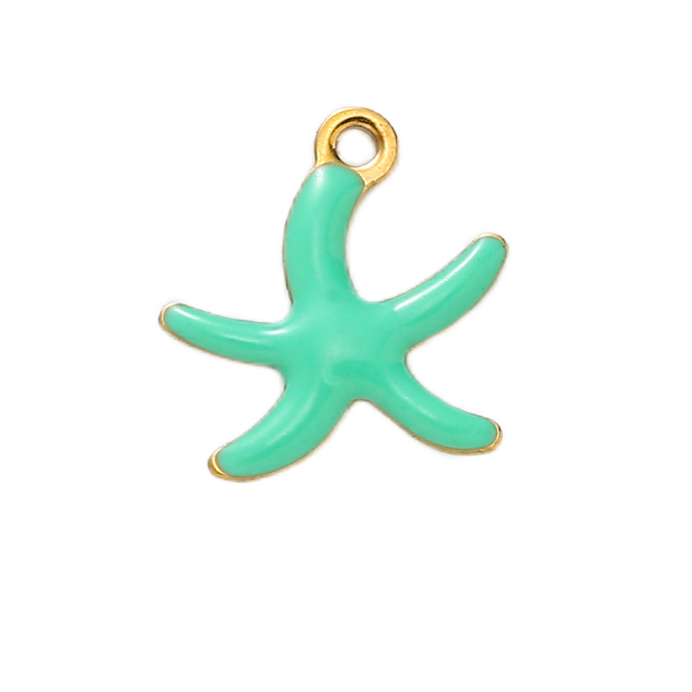 1g Weight Pendant Jewelry Making Type DIY Jewelry Accessories Classification 1 Piece Quantity 304 Stainless Steel Material Starfish, Hippocampus, Fish Pattern All Seasons Season Enamel Design Cute, Marine Style Style 1 Piece 304 Stainless Steel Starfish Hippocampus Fish Pendant DIY Jewelry Accessories 10