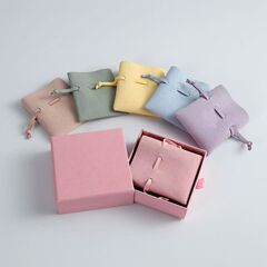 超纤束口布袋首饰珠宝绒布饰品收纳袋戒指耳环项链手镯信封袋简约