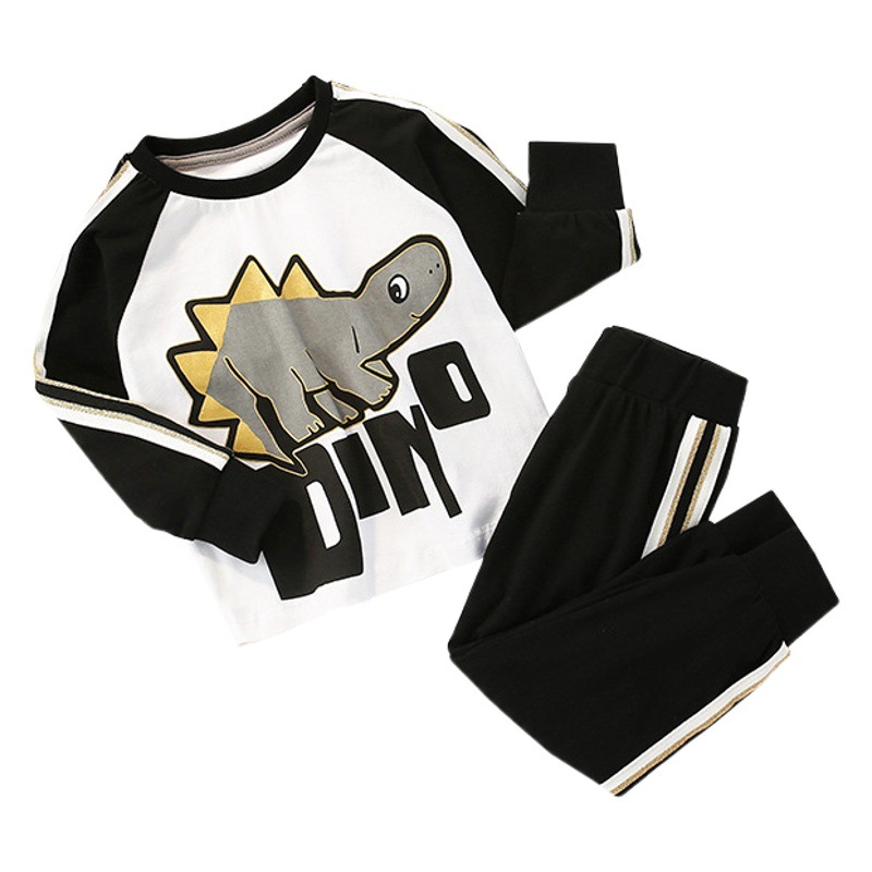 En stock malwee traje para niños otoño nuevos pantalones de manga larga estampados para niños europeos y americanos traje casual de dos piezas