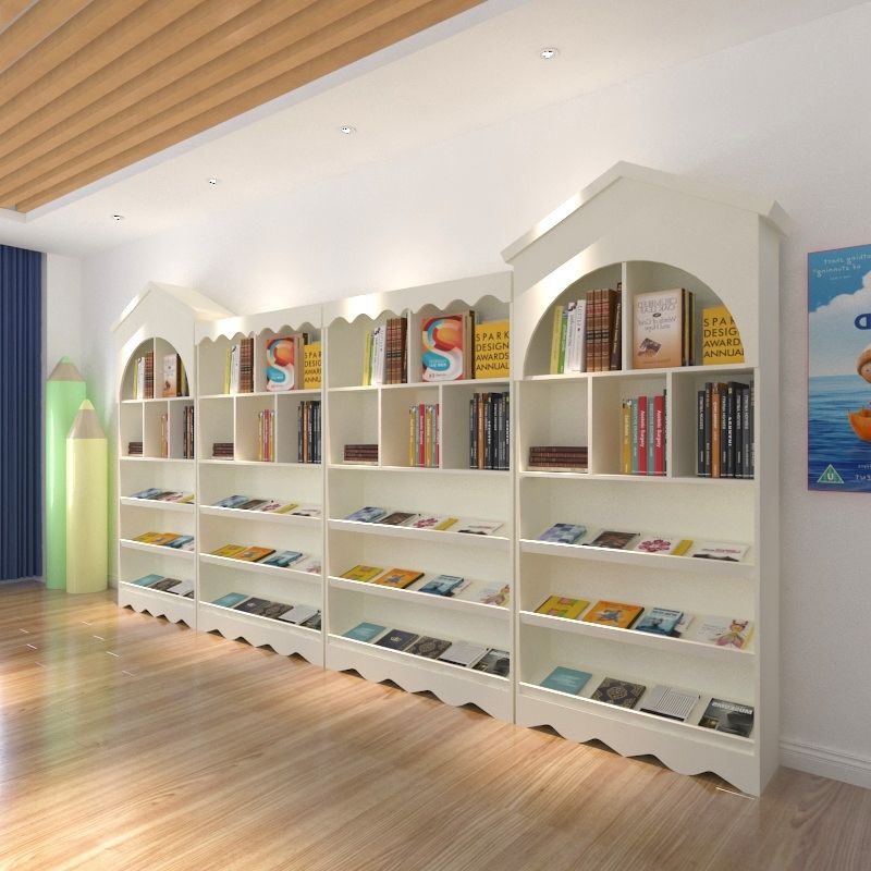 Wooden Library Bookshelf Display Rack Children's Bookcase Picture Book Library Display Cabinet Kindergarten Book Reading Room Display Cabinet