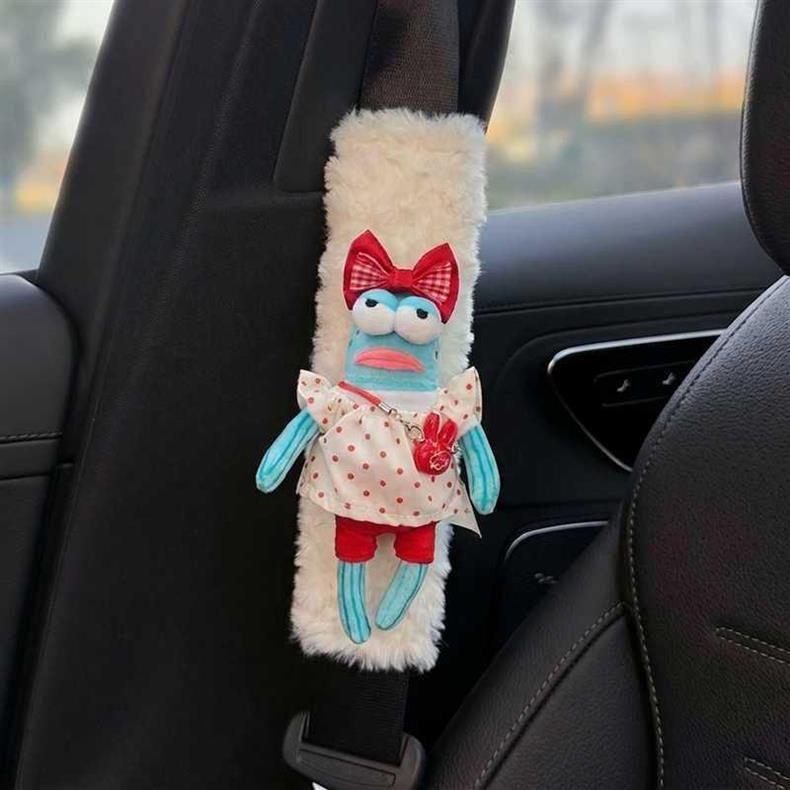 Car seatbelt shoulder pad cute Bikini Bottom ugly fish creative cartoon seatbelt cover car interior decoration