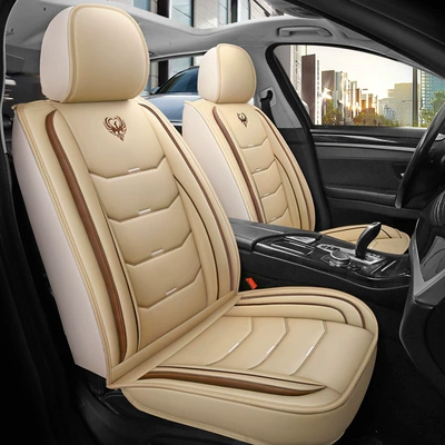 four seasons universal linen special seat | Seat cushion, seat cover - warm-rice-standard-edition-full-leather