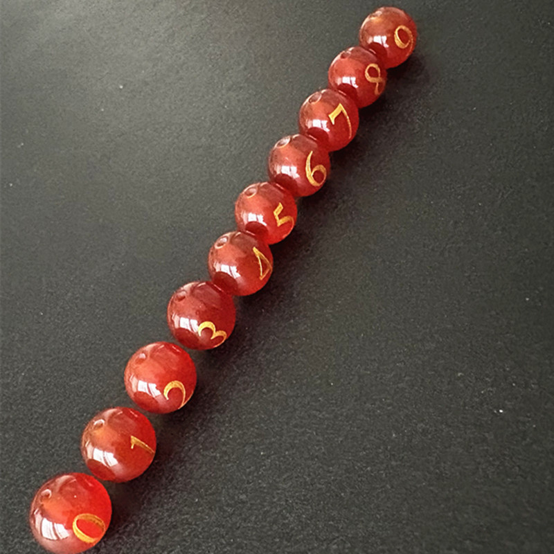 Arabic Numerals Red Agate Round Beads Loose Beads Engraved 0123456789 Spacer Beads DIY Beading Jewelry Materials Arabic Numerals Red Agate Round Beads Loose Beads Engraved 0123456789 Spacer Beads DIY Beading Jewelry Materials
