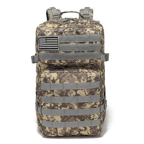 Outdoor sports backpack, large capacity men's travel commuting double shoulder bag, water-resistant multi-functional backpack 45L