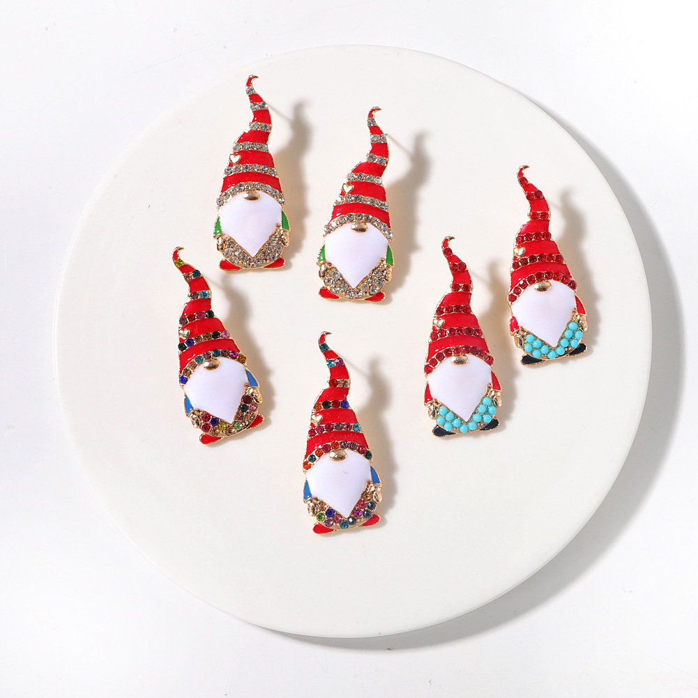 Cartoon Character, Christmas Tree Pattern Women's Gender Inlay Design 1 Pair Christmas Simple Style Classic Style Cartoon Character Christmas Tree Inlay Alloy Rhinestones Drop Earrings