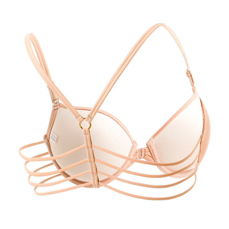 Verano ropa interior de espalda abierta lisa sin marcas sujetador de botón frontal sexy pecho pequeño sujetador de comercio exterior del sudeste asiático spot