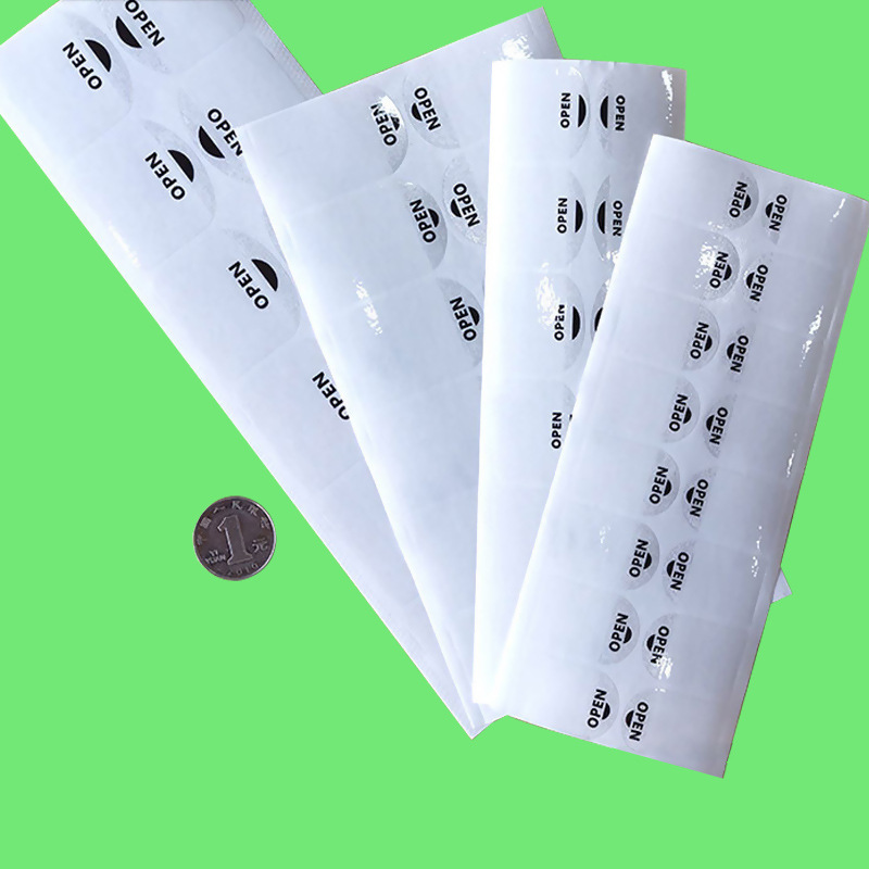 색상 상자 봉인 스티커 투명 봉인 라벨 쉽게 찢고 접착력 있음 개봉 시 찢어짐 없음 접착제 남지 않음 사용자 정의 로고 인쇄