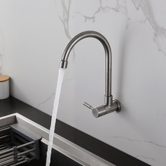 Old SUS304 stainless steel kitchen faucet single cold water faucet single handle brushed sink faucet