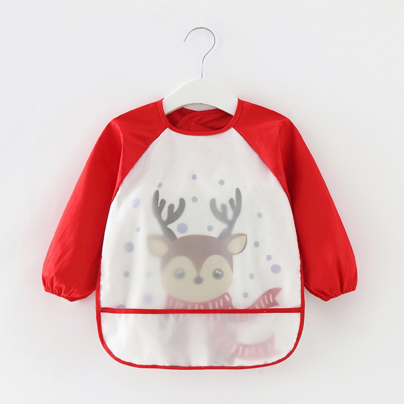 Summer and Spring Rabbit Eating Bib for Baby, 100% Cotton, Waterproof Children's Protective Dress, Stain-Proof Apron for Infants