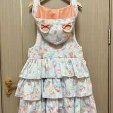 春秋复刻女儿服连衣裙日系可爱猫耳朵软妹甜妹古着蝴蝶结蛋糕裙