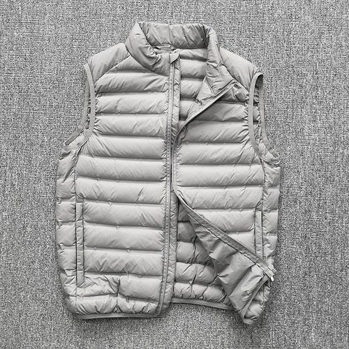 It's worth every penny! 90% down feather seamless craftsmanship unisex adjustable collar down cotton vest, lightweight and warm, outerwear jacket