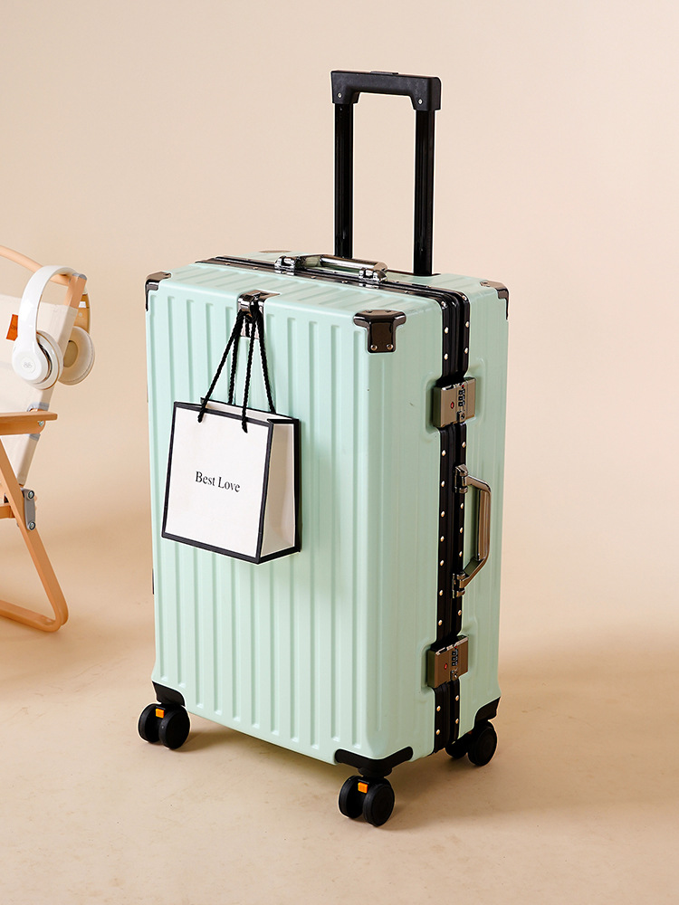 Marco de aluminio nuevo maleta de gran capacidad de tracción maleta de viaje fuerte y durable estudiante caja de cifrado maleta de ruedas universales