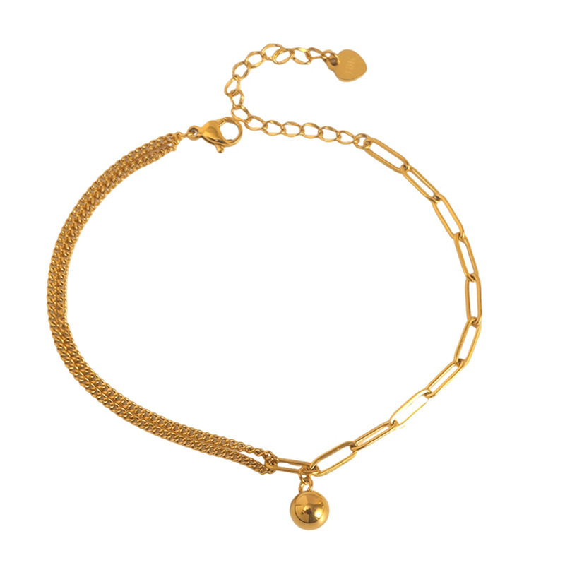 Vacation Solid Color 304 Stainless Steel 18K Gold Plated Women's Anklet display picture 1