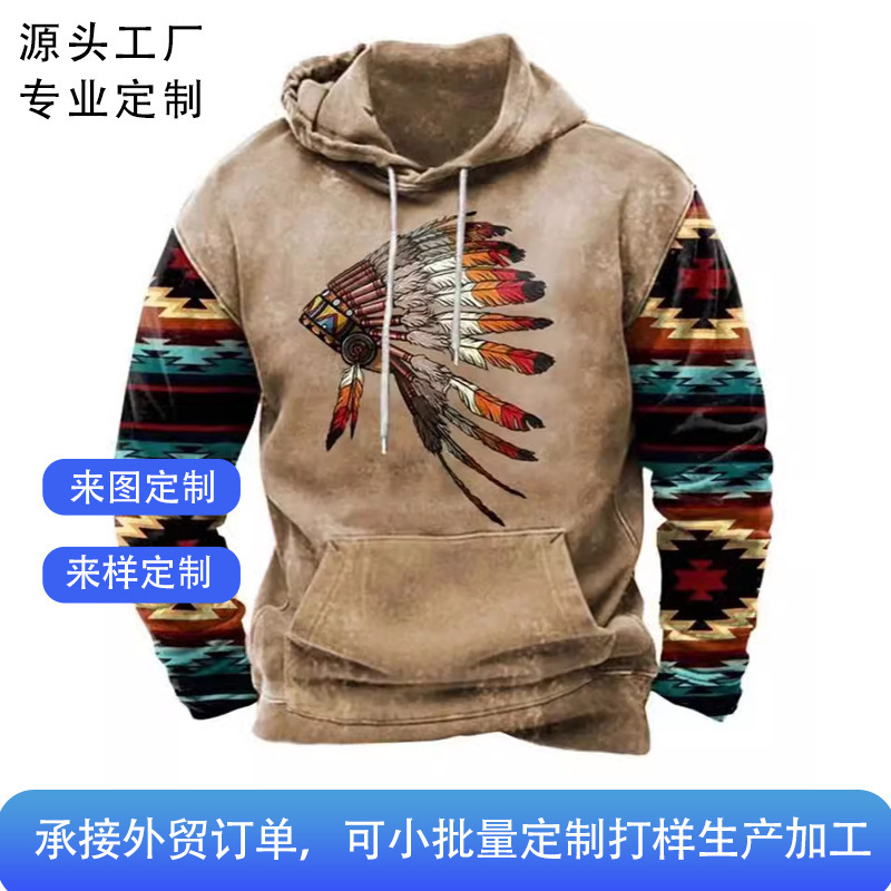 2026 Custom Sweatshirt Cross-Border Sweatshirt Trendy Street Style Colorful Painting Novelty Pattern 3D Printed Men's Hoodie