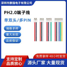 PH端子线2.0间距2p电子线束咪头喇叭线LED灯电池连接线线材铜芯