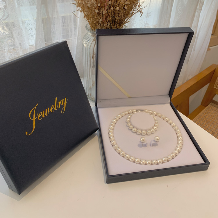 Manufacturer Wholesale Jewelry Packaging Box Earrings Bracelet Necklace Gift Mother Chain Pu Leather Set Box