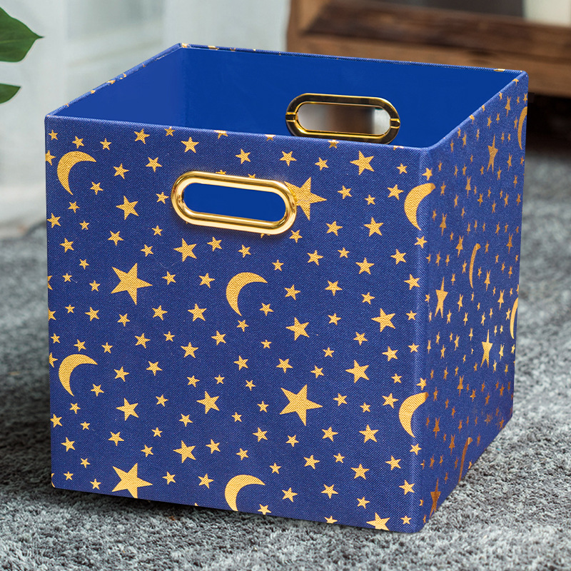 条纹收纳箱涤纶纺整理箱棉被储物折叠布艺大号袋有盖家用批发代发