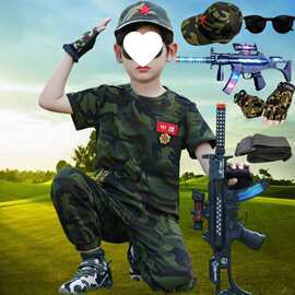 儿童特种兵迷彩服套装男童军训新款童装短袖中小学生纯棉军装衣服
