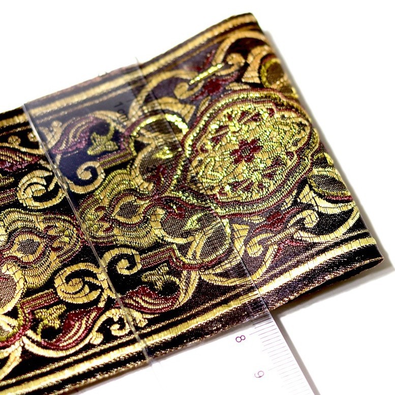 Ancho 7,8 cm cinta de hilo de oro de alta precisión Xinjiang traje étnico Xizango borde de la manga del collar borde cortina de camino de mesa mantel