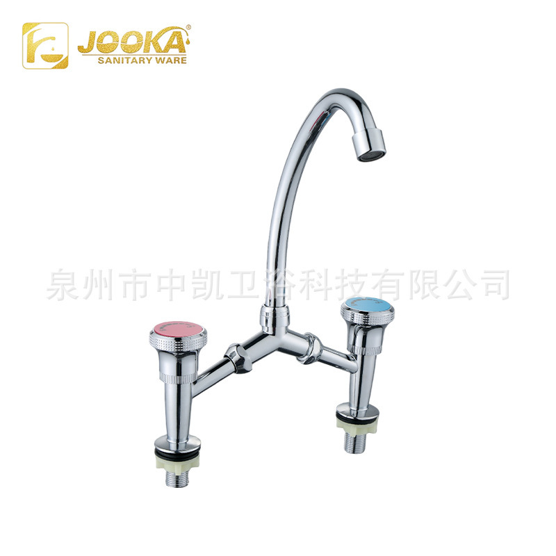 Cross-border e-commerce export: Dual-handle electroplated design zinc alloy household kitchen faucet with flexible water flow and quality assurance Cross-border e-commerce export: Dual-handle electroplated design zinc alloy household kitchen faucet with flexible water flow and quality assurance