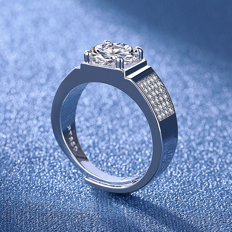 Herre ring justerbar elegant med diamanter modesmykker_voghion.com