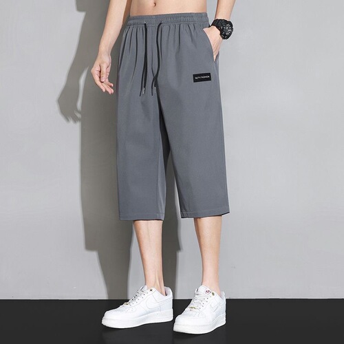 Source manufacturer casual men's wear mid-length pants for men's quick-drying sports summer ice silk thin fashion brand loose breathable