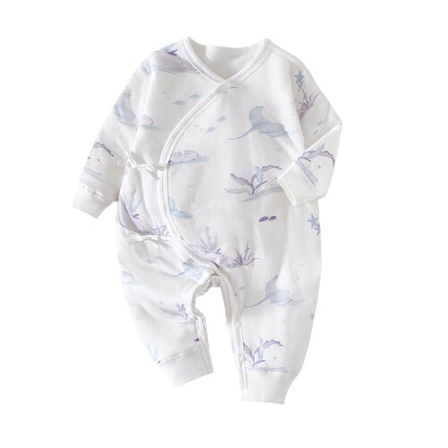 Newborn clothes, autumn and winter baby onesies, newborn one-month-old baby monk clothes, quilted warm clothes, rompers