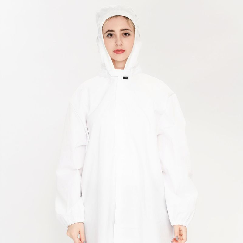 食品服コートワークショップ白衣長袖作業服耐摩耗性と耐汚れ性弾性袖ワークショップ工場作業服|undefined