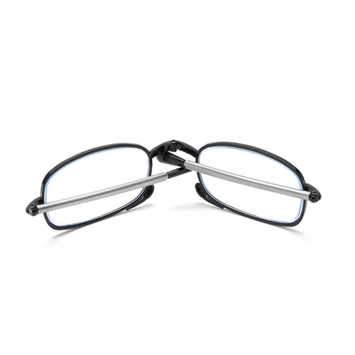 Men's and women's folding carrying case reading glasses antenna glasses telescopic temples reading anti-blue light glasses