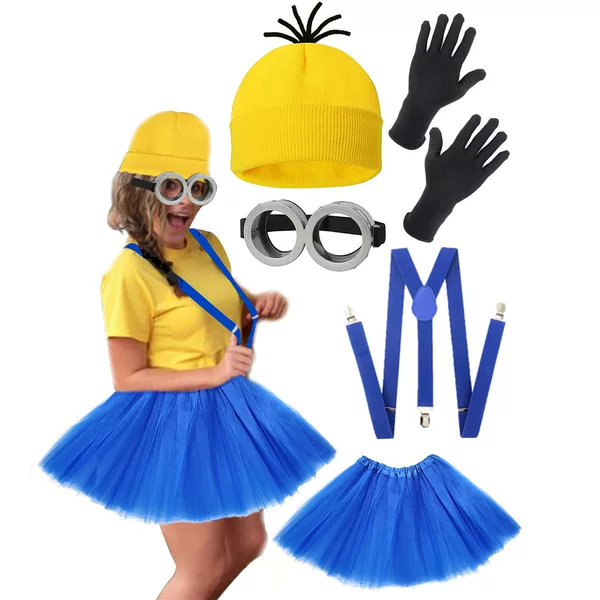 Cross-border Minion cosplay hat, yellow knitted hat, creative cold weather hat, Minion cosplay hat, woolen hat