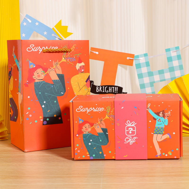 헤르메스 오렌지 자동 스타일 * 6 바운스 박스 + 선물 상자 + 선물 가방