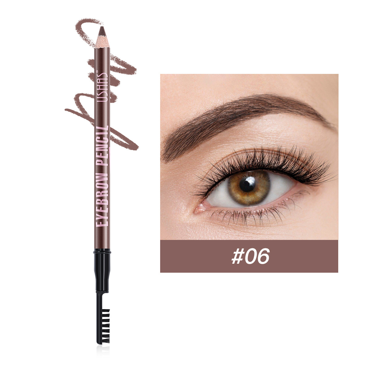 USHAS Amazon Europa y América venta caliente punto transfronterizo venta caliente impermeable y duradero lápiz de cejas UP007