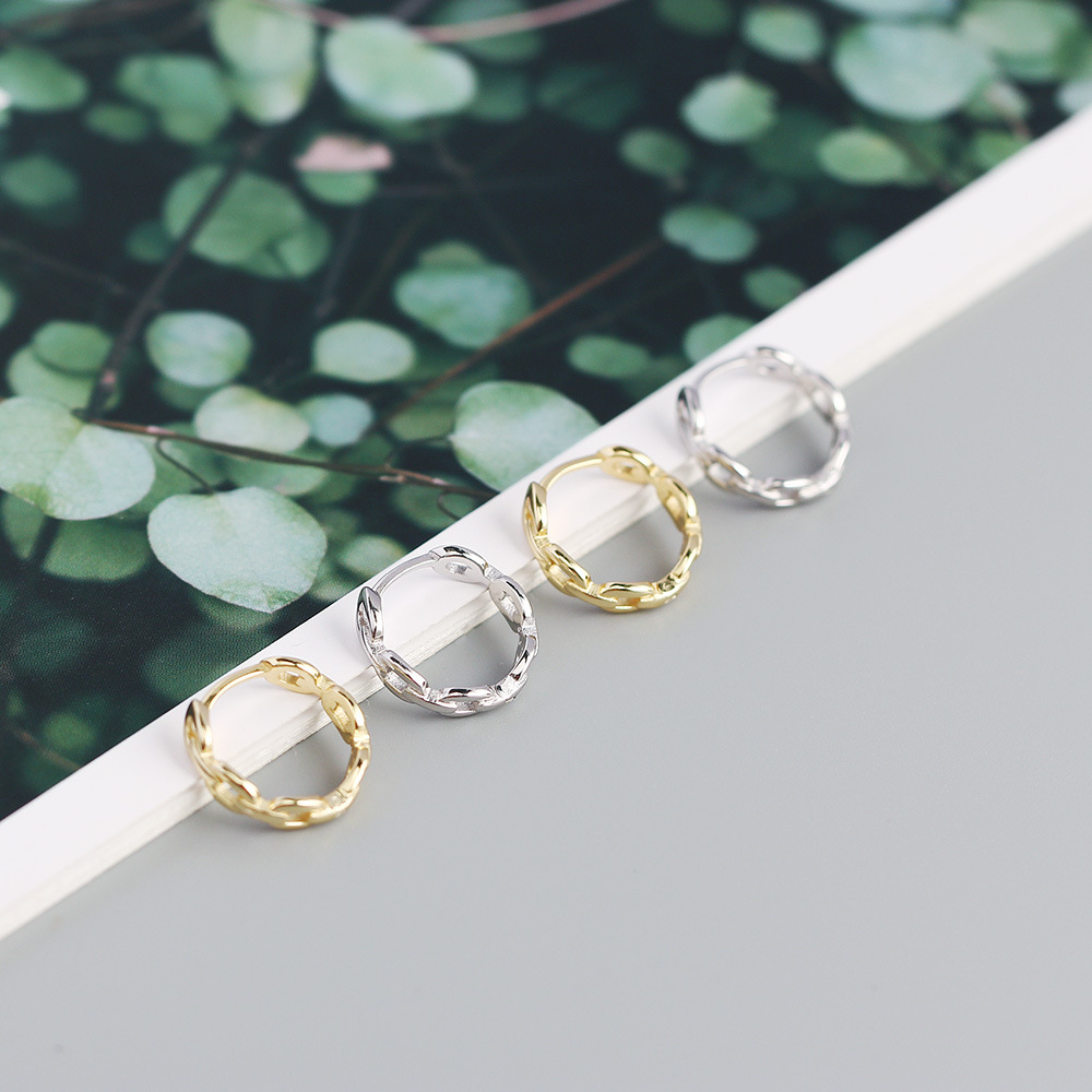 925 Sterling Silver Material Geometric Pattern S925 Sterling Silver Metal Chain Earrings Wholesale Nihaojewelry