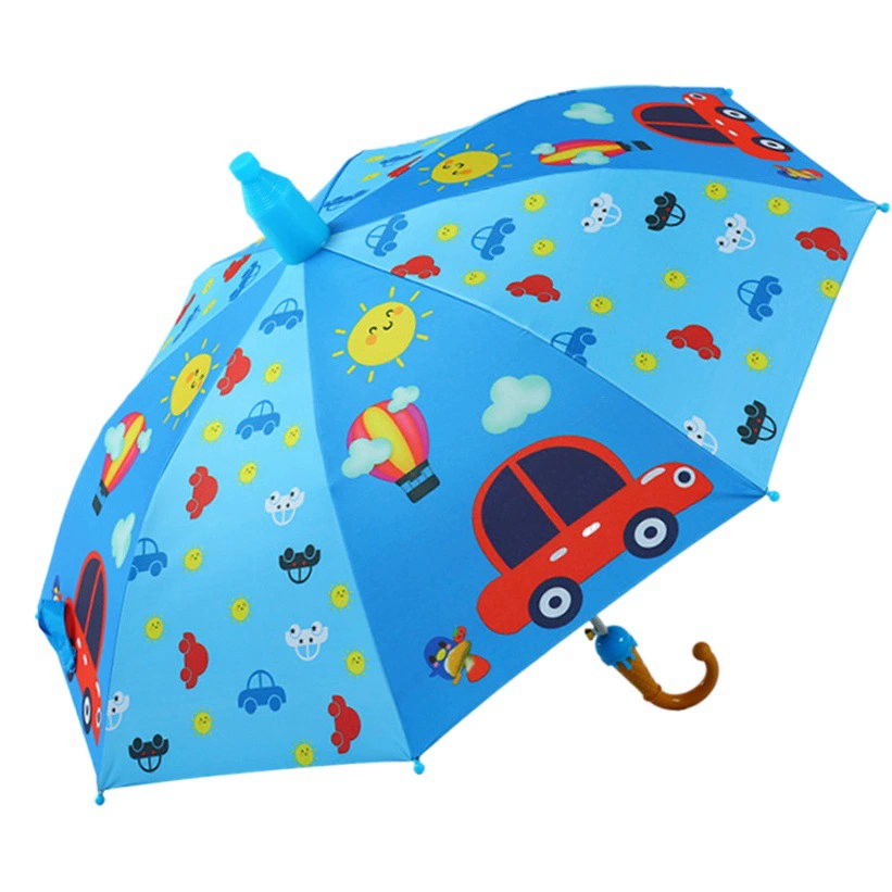 Детский мультфильм зонтик Детский сад Дети начальной школы дети Автоматическая принцесса маленький зонтик безопасности черный длинная ручка зонтик