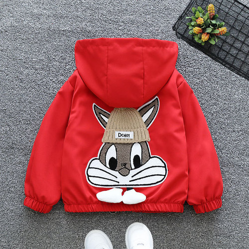 Girls Spring and Autumn Hooded Jacket 2024 New Children's Spring Clothes Little Boys Style Windbreaker Jackets Trendy Tops Korean Version