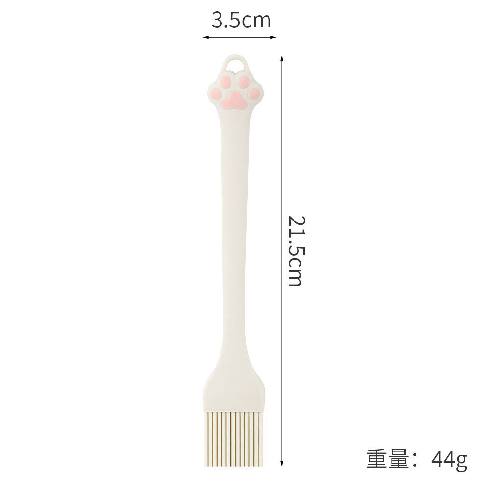 Cross-Border New Product Cat Paw Silicone Spatula Oil Brush Household Baking Cake Cream Spatula Silicone Oil Brush Set in Stock
