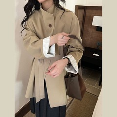 宽松绑带收腰卡其色风衣女2025秋季新款宽松小个子外套