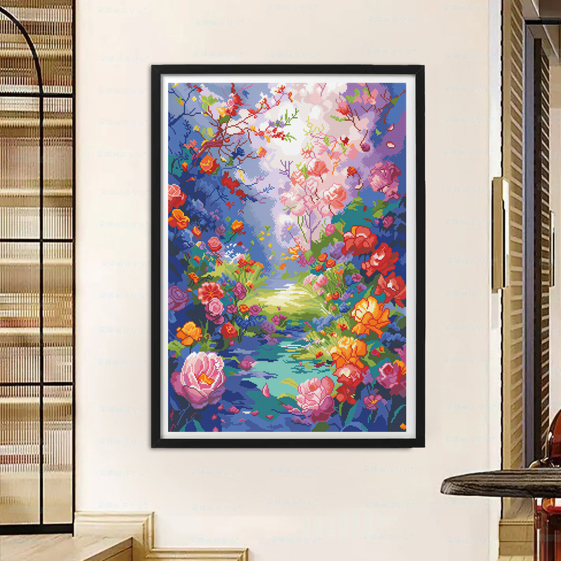 [Algodón importado] Mona Lisa Royal Croixed Brocade nuevo estilo simple y hermoso bordado a mano de flores