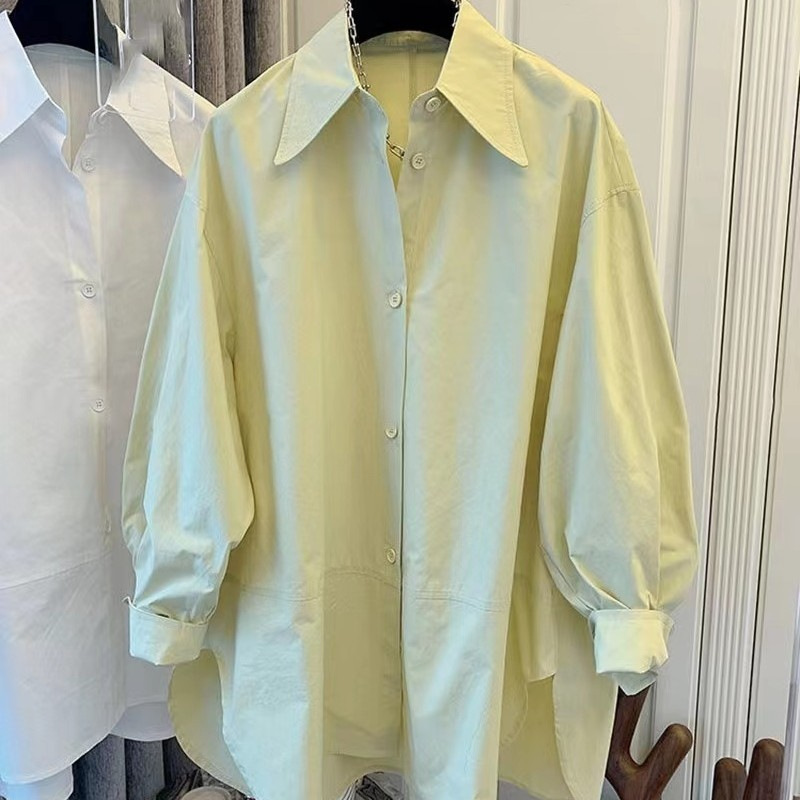 Yellow autumn base shirt for leisure