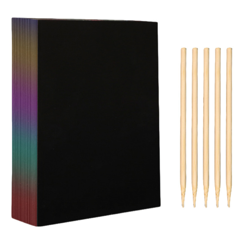 Fabricantes de venta directa de papel de dibujo de raspado multicolor de dibujo de raspado espesar papel de arte infantil raspado artístico DIY