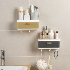 Bathroom rack multi-functional washbasin balcony bathroom toilet kitchen wall-mounted punch-free storage basket