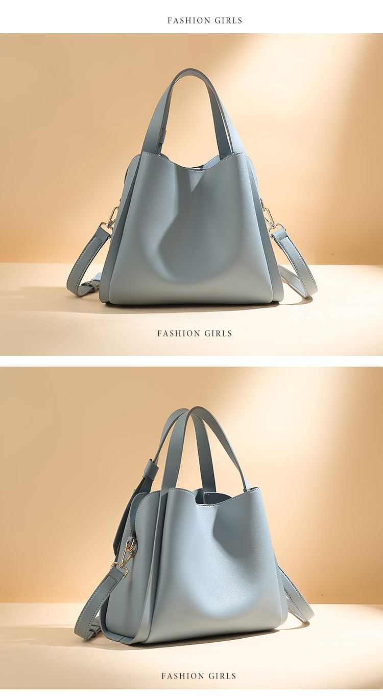 Women's Medium Pu Leather Solid Color Classic Style Magnetic Buckle Bucket Bag display picture 13