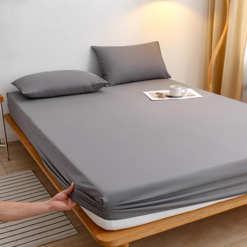 Fitted Sheet Brushed Fabric Non-slip Mattress Protector Solid_voghion.com