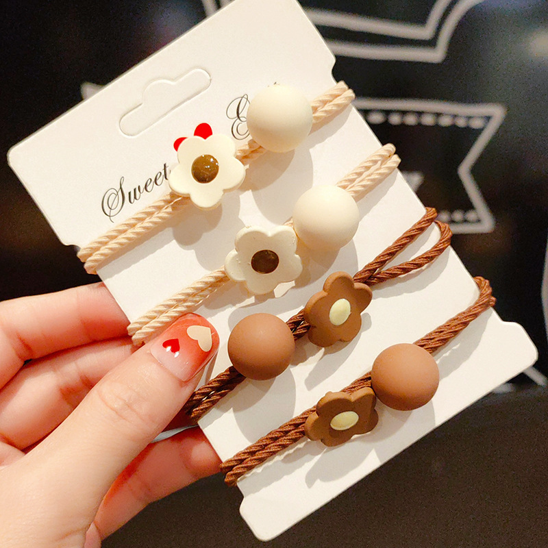 Early Autumn Milk Coffee Color Floral Hair Tie Bun Hairband Hair Accessory Korean and Japanese Style Hair Accessory for Women That Doesn'T Damage Hair Early Autumn Milk Coffee Color Floral Hair Tie Bun Hairband Hair Accessory Korean and Japanese Style Hair Accessory for Women That Doesn'T Damage Hair
