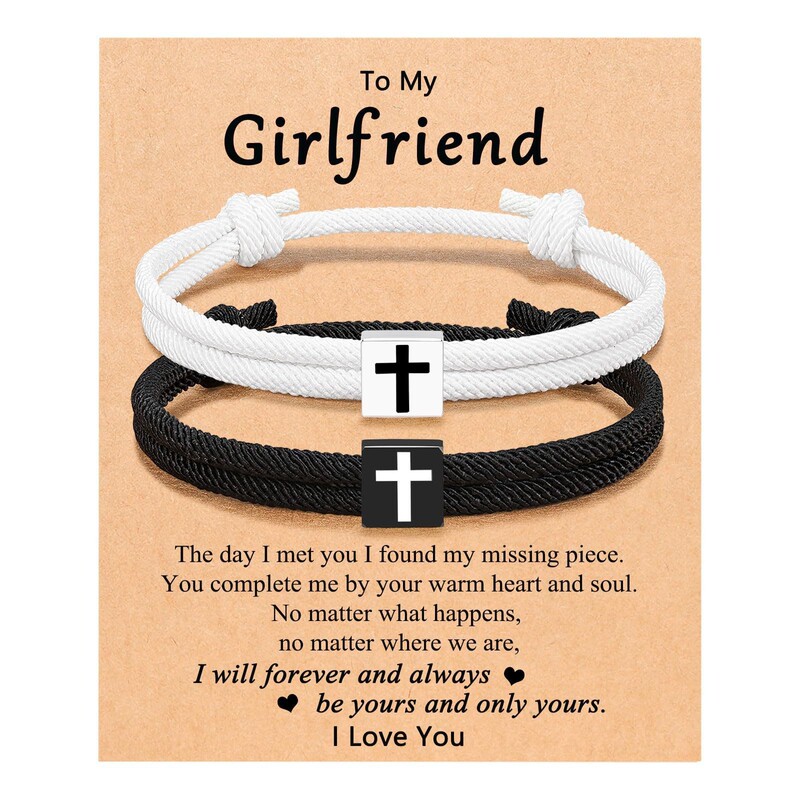 Easter Cross Milan Rope Bracelet for the Back-To-School Season, Couple's Gift for Men, Black Rope Braided Cross Milan Rope Bracelet