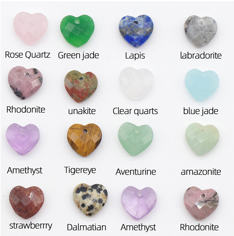 2g Weight DIY Jewelry Accessories Classification 1 Piece Natural Stone Heart Shape DIY Jewelry Accessories
